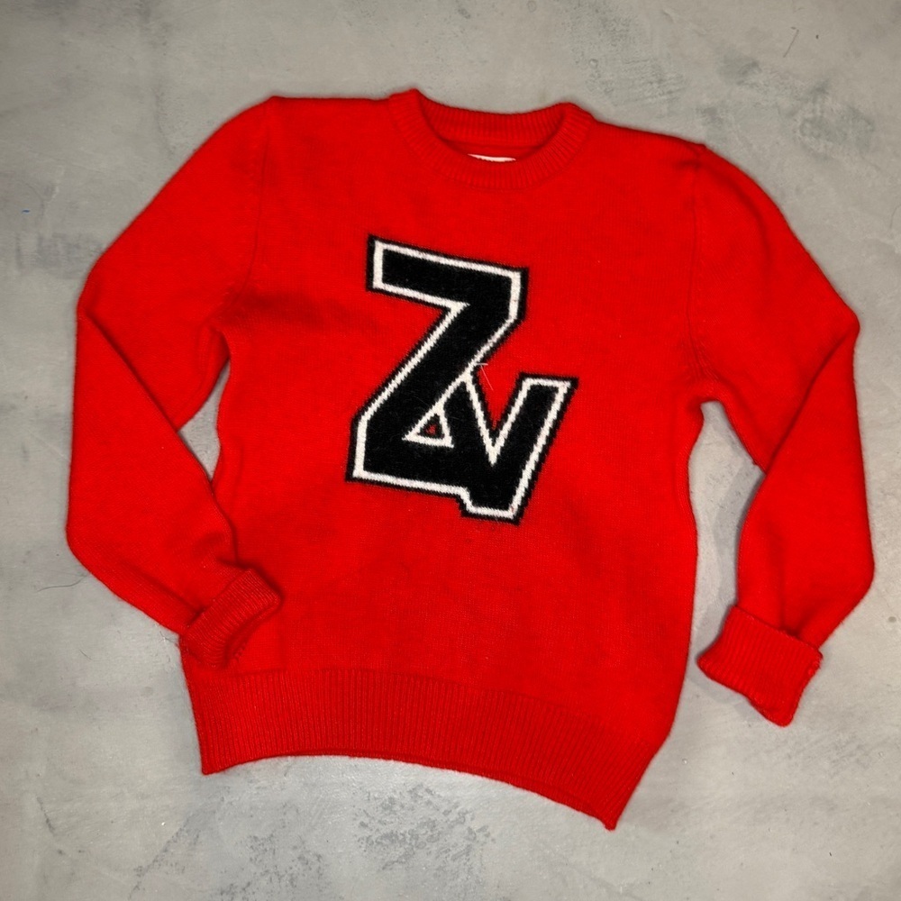 Zadig & Voltaire Red Cashmere Blend Soft Logo Sweater -